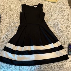 Calvin Klein Black Dress with White Accents